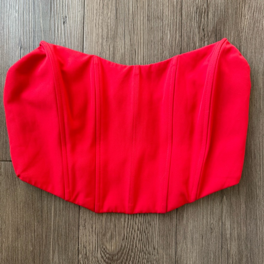White Fox Boutique “Patience” Corset Top – Red – Size M – Strapless Bustier